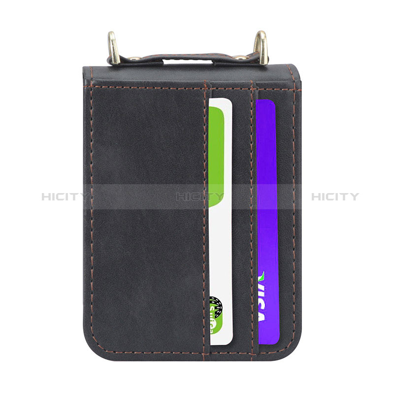 Funda Bumper Lujo Cuero y Plastico Mate Carcasa R06 para Samsung Galaxy Z Flip3 5G