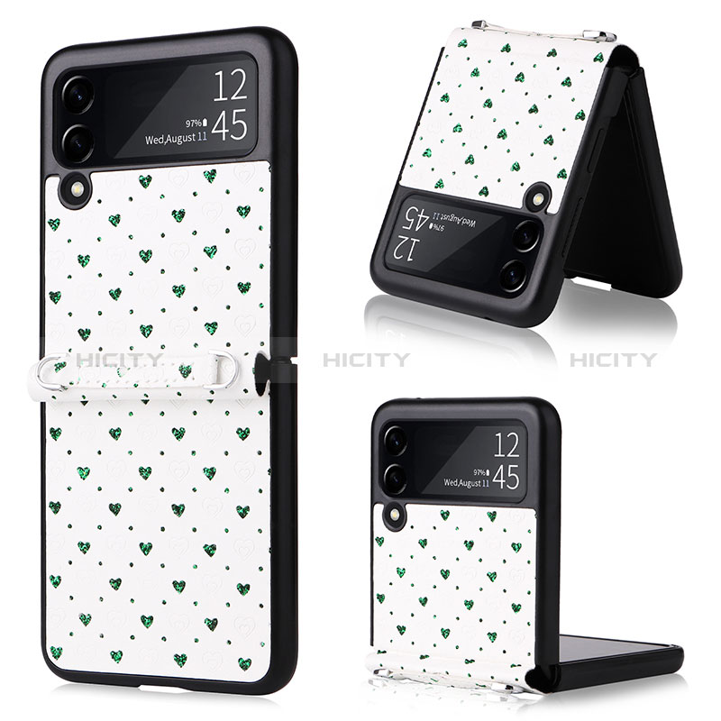 Funda Bumper Lujo Cuero y Plastico Mate Carcasa R07 para Samsung Galaxy Z Flip3 5G