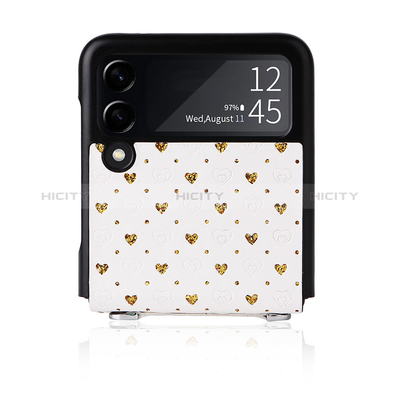 Funda Bumper Lujo Cuero y Plastico Mate Carcasa R07 para Samsung Galaxy Z Flip3 5G