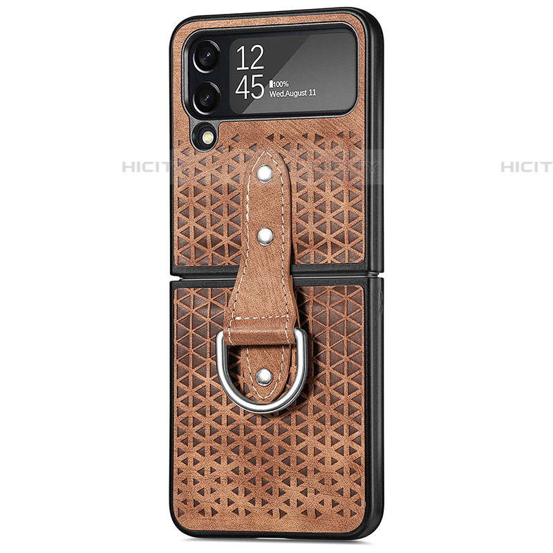 Funda Bumper Lujo Cuero y Plastico Mate Carcasa R07 para Samsung Galaxy Z Flip4 5G