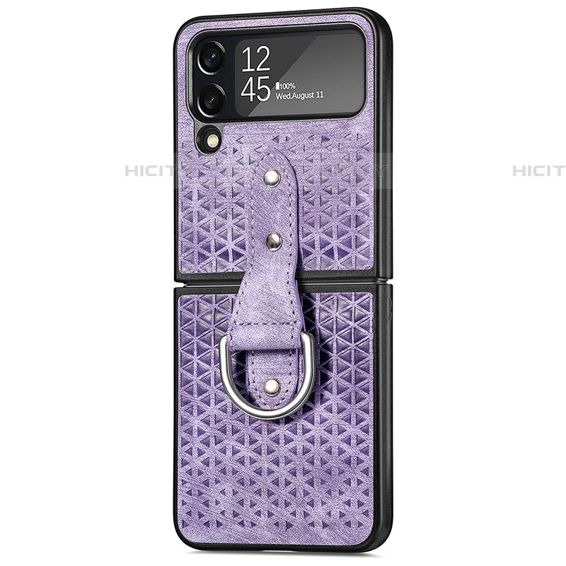 Funda Bumper Lujo Cuero y Plastico Mate Carcasa R07 para Samsung Galaxy Z Flip4 5G