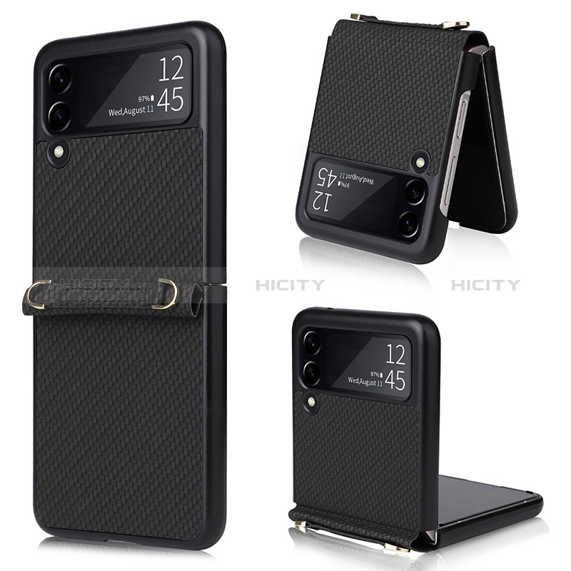 Funda Bumper Lujo Cuero y Plastico Mate Carcasa R08 para Samsung Galaxy Z Flip3 5G