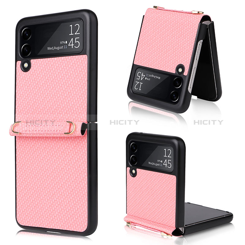 Funda Bumper Lujo Cuero y Plastico Mate Carcasa R08 para Samsung Galaxy Z Flip3 5G