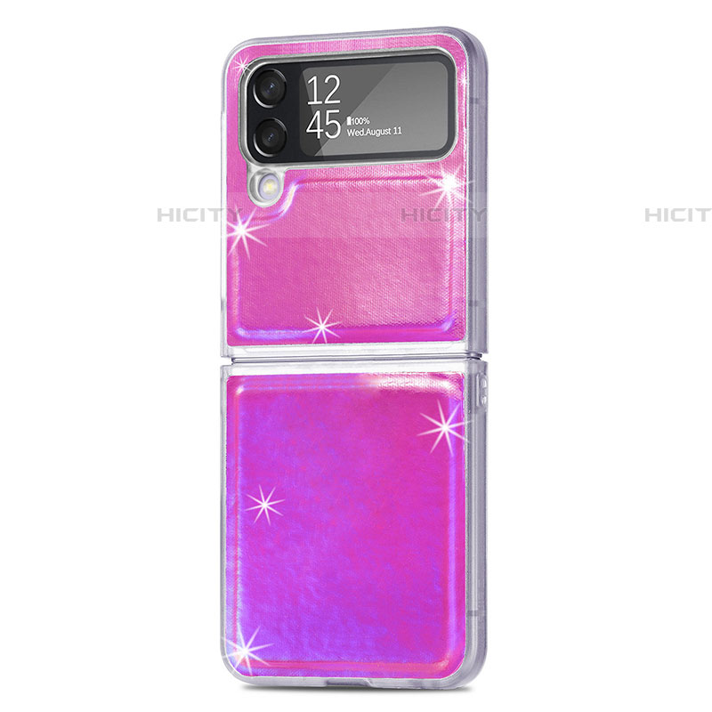 Funda Bumper Lujo Cuero y Plastico Mate Carcasa R08 para Samsung Galaxy Z Flip4 5G