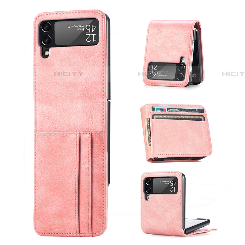 Funda Bumper Lujo Cuero y Plastico Mate Carcasa R09 para Samsung Galaxy Z Flip4 5G