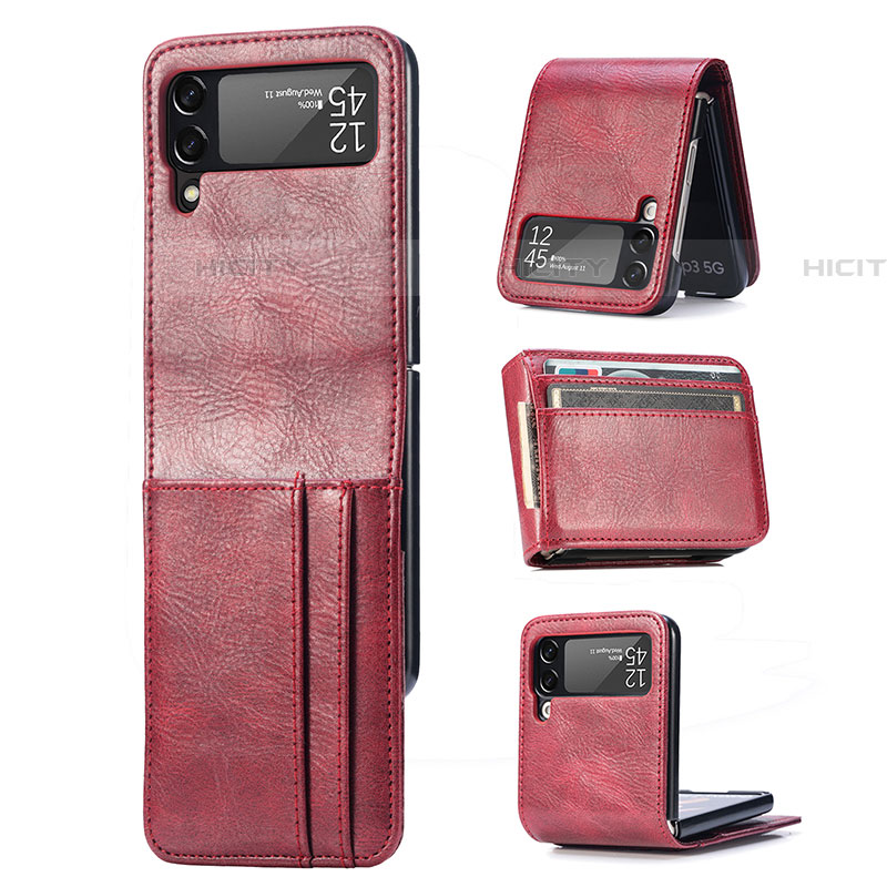 Funda Bumper Lujo Cuero y Plastico Mate Carcasa R09 para Samsung Galaxy Z Flip4 5G