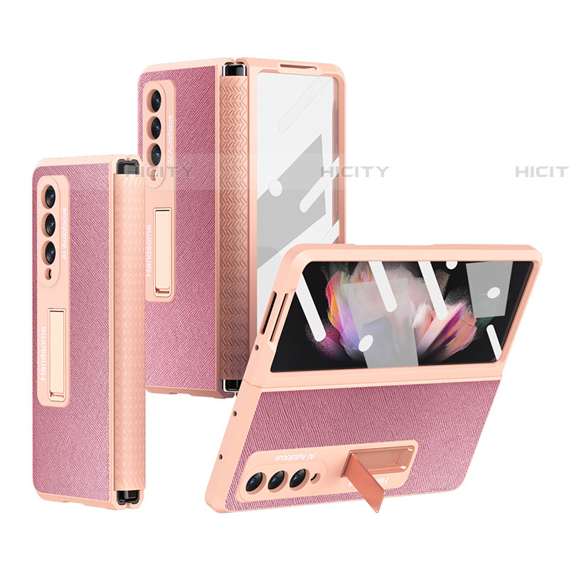 Funda Bumper Lujo Cuero y Plastico Mate Carcasa R09 para Samsung Galaxy Z Fold4 5G