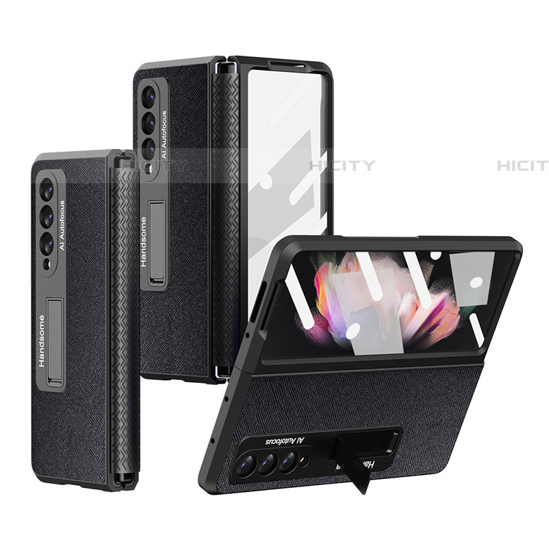 Funda Bumper Lujo Cuero y Plastico Mate Carcasa R09 para Samsung Galaxy Z Fold4 5G