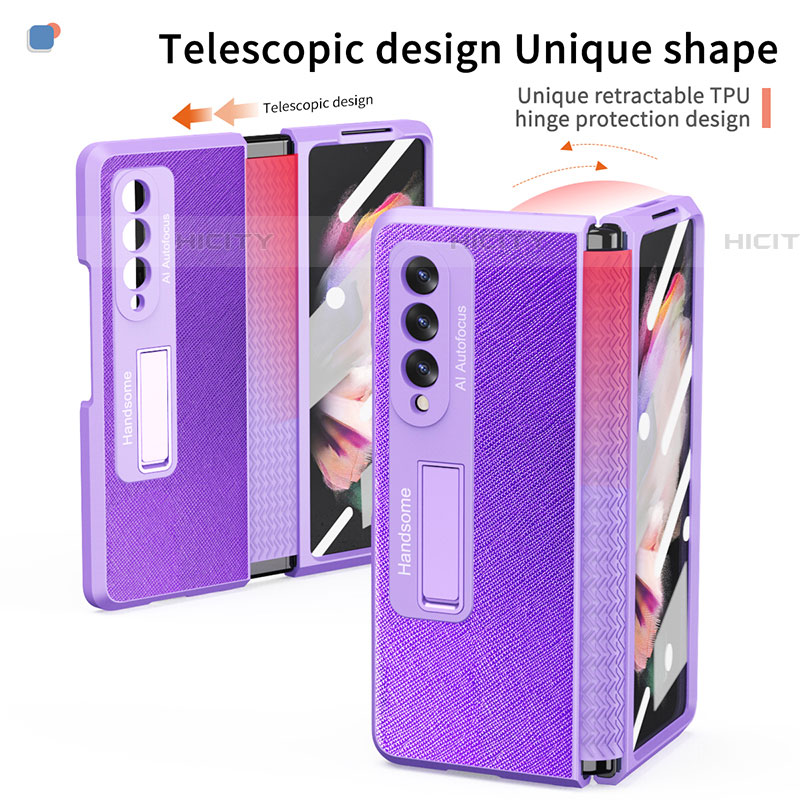 Funda Bumper Lujo Cuero y Plastico Mate Carcasa R09 para Samsung Galaxy Z Fold4 5G