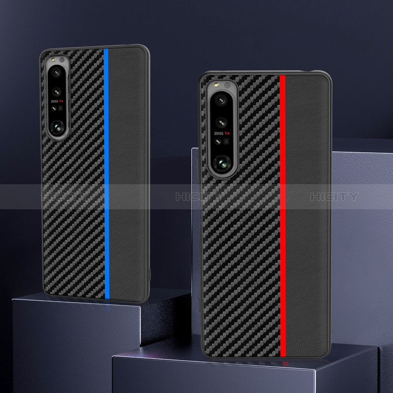 Funda Bumper Lujo Cuero y Plastico Mate Carcasa S01 para Sony Xperia 1 IV