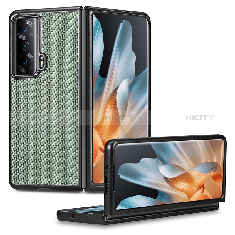 Funda Bumper Lujo Cuero y Plastico Mate Carcasa S01D para Huawei Honor Magic Vs 5G Verde