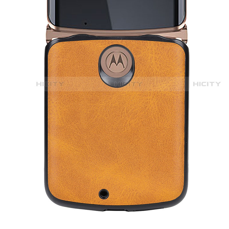 Funda Bumper Lujo Cuero y Plastico Mate Carcasa S02 para Motorola Moto RAZR (2022) 5G