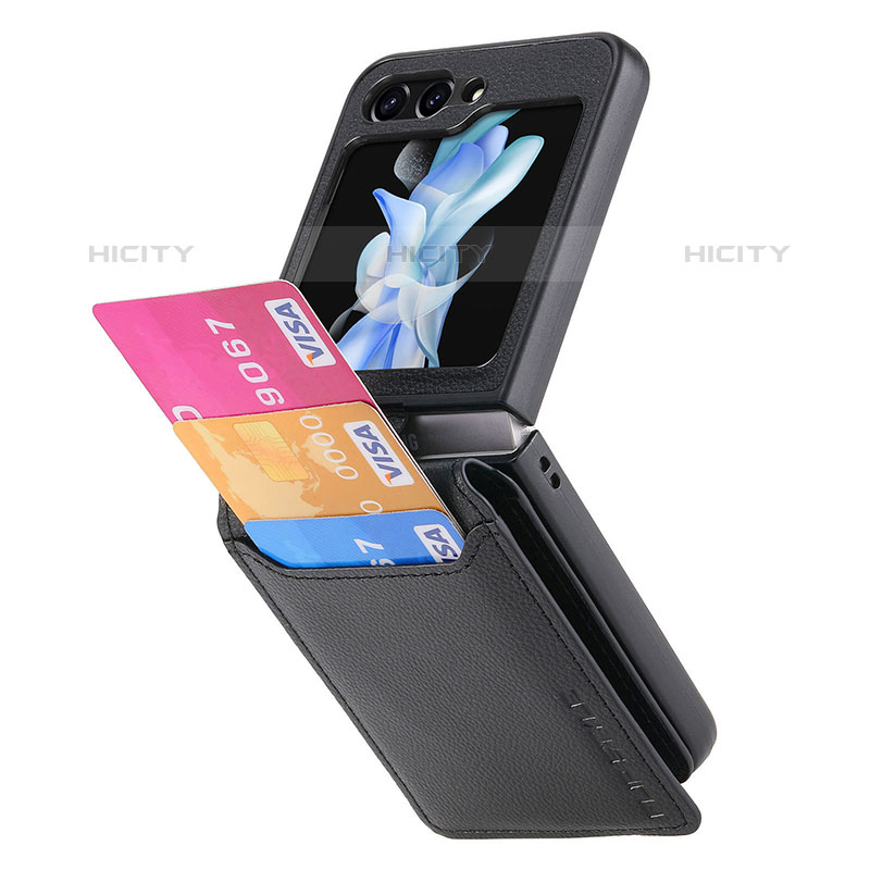 Funda Bumper Lujo Cuero y Plastico Mate Carcasa S02D para Samsung Galaxy Z Flip5 5G