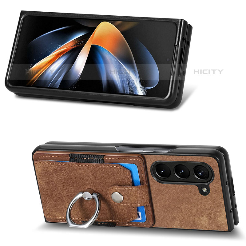 Funda Bumper Lujo Cuero y Plastico Mate Carcasa S02D para Samsung Galaxy Z Fold5 5G