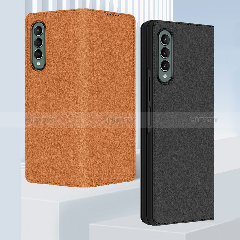 Funda Bumper Lujo Cuero y Plastico Mate Carcasa S03 para Samsung Galaxy Z Fold3 5G