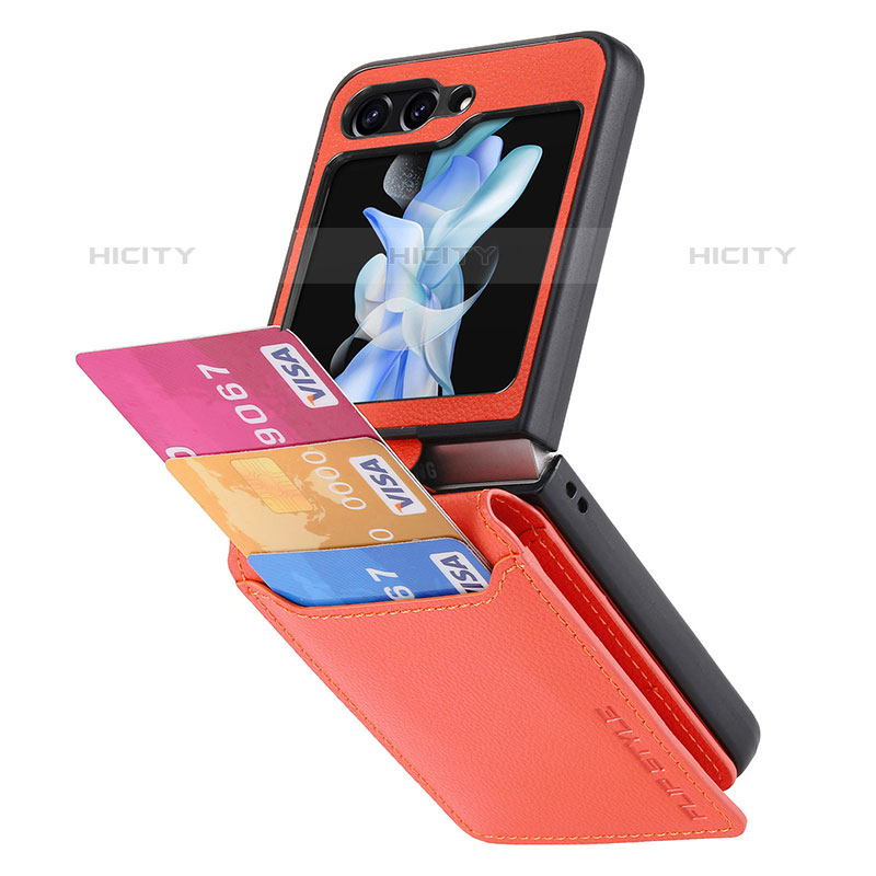 Funda Bumper Lujo Cuero y Plastico Mate Carcasa S03D para Samsung Galaxy Z Flip5 5G