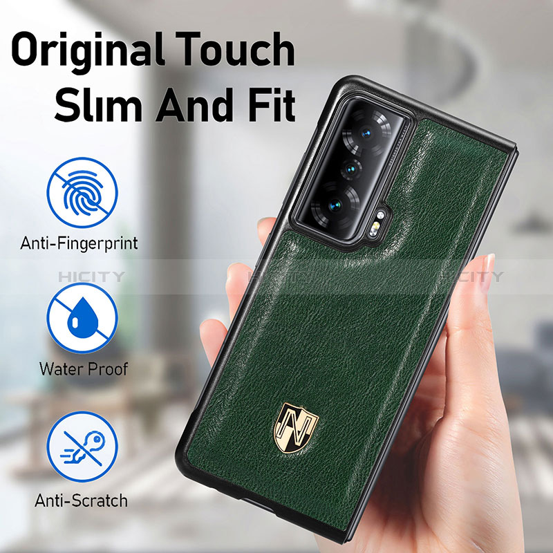 Funda Bumper Lujo Cuero y Plastico Mate Carcasa S04D para Huawei Honor Magic Vs 5G