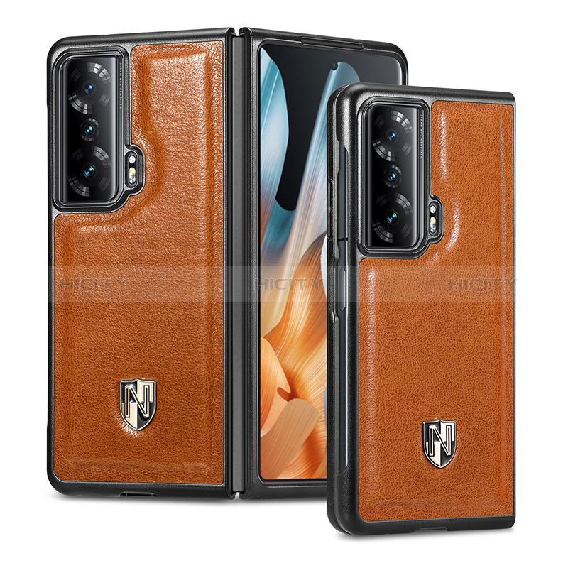 Funda Bumper Lujo Cuero y Plastico Mate Carcasa S04D para Huawei Honor Magic Vs 5G