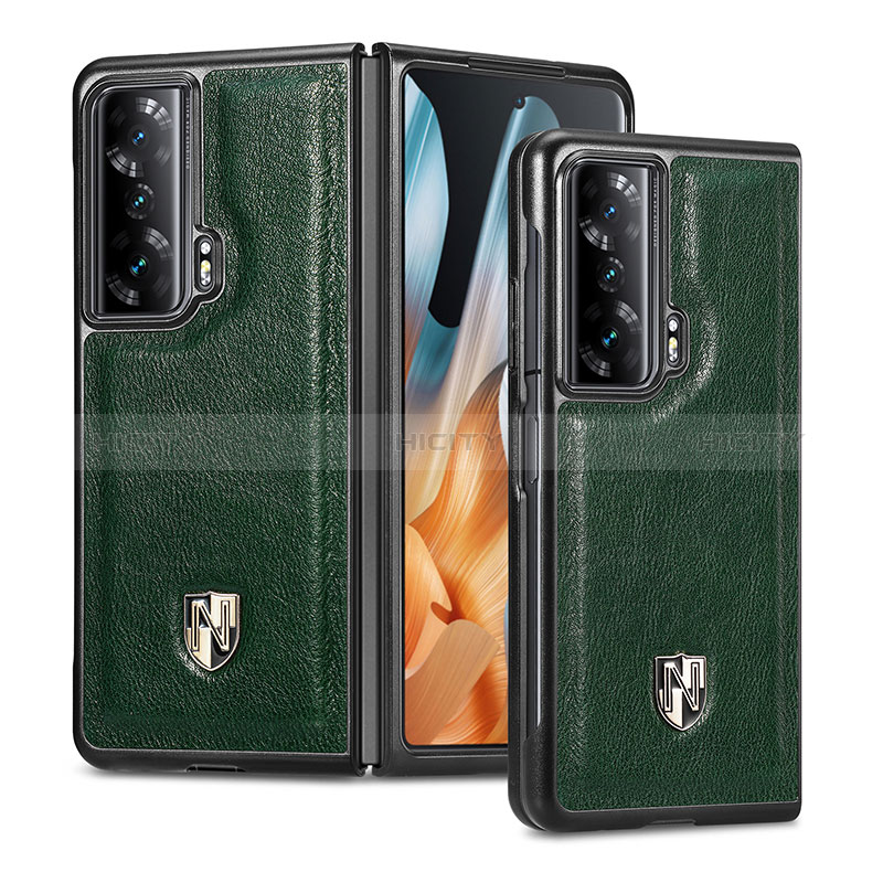 Funda Bumper Lujo Cuero y Plastico Mate Carcasa S04D para Huawei Honor Magic Vs 5G Verde