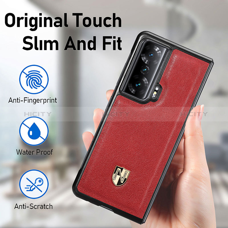 Funda Bumper Lujo Cuero y Plastico Mate Carcasa S04D para Huawei Honor Magic Vs Ultimate 5G