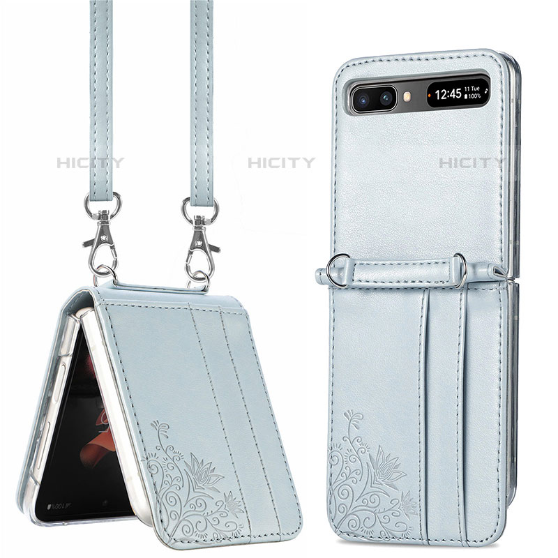 Funda Bumper Lujo Cuero y Plastico Mate Carcasa S04D para Samsung Galaxy Z Flip5 5G Plata