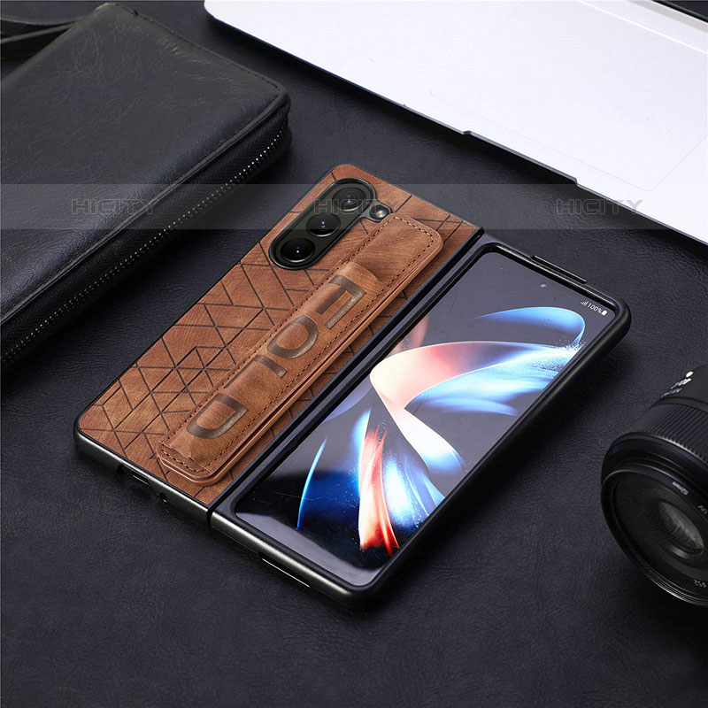 Funda Bumper Lujo Cuero y Plastico Mate Carcasa S04D para Samsung Galaxy Z Fold5 5G