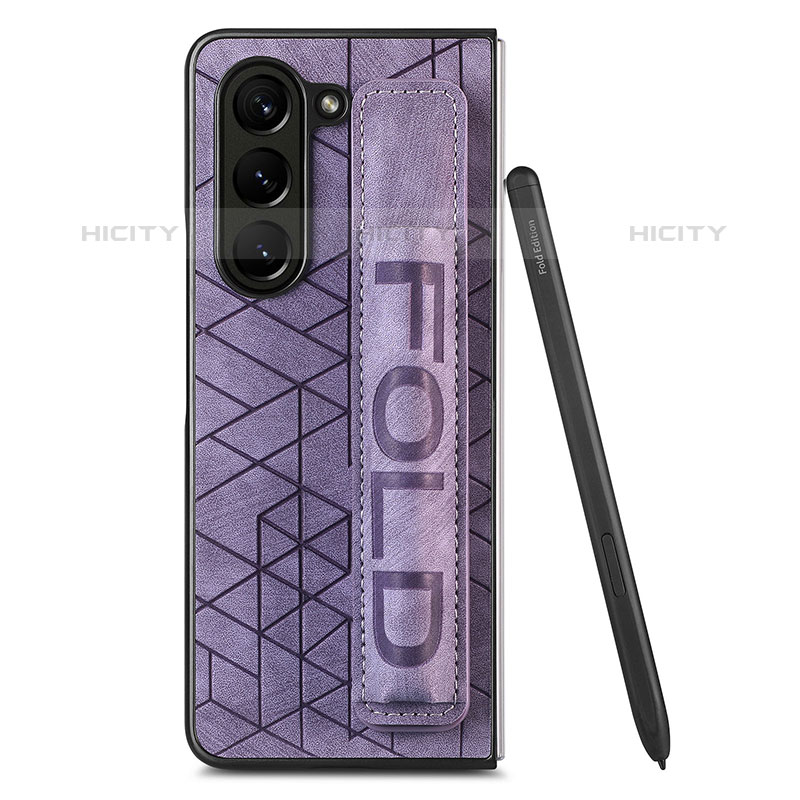 Funda Bumper Lujo Cuero y Plastico Mate Carcasa S04D para Samsung Galaxy Z Fold5 5G