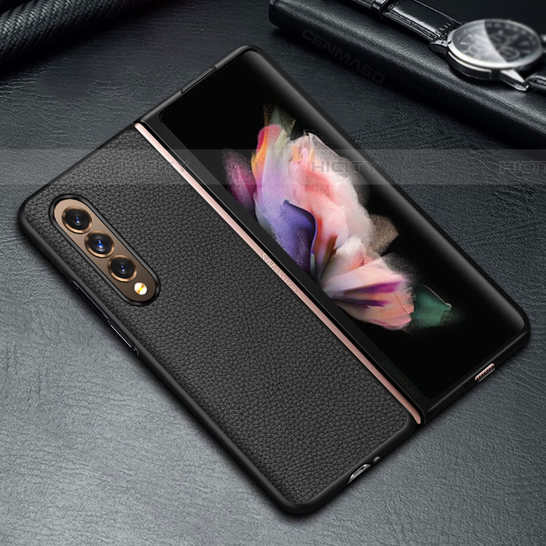 Funda Bumper Lujo Cuero y Plastico Mate Carcasa S05 para Samsung Galaxy Z Fold4 5G