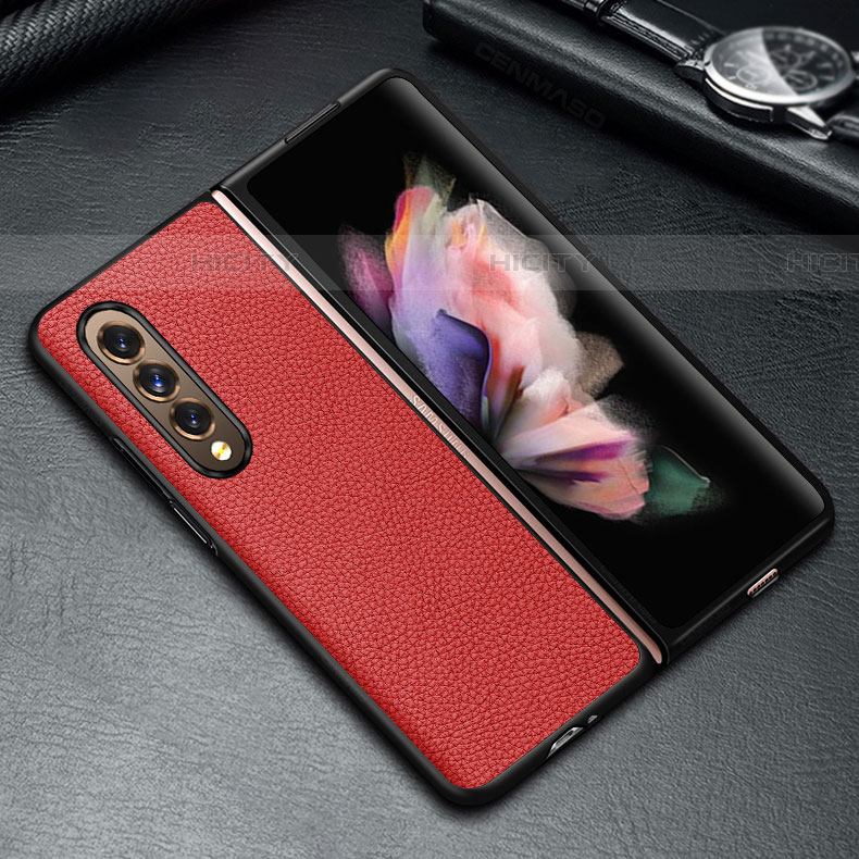 Funda Bumper Lujo Cuero y Plastico Mate Carcasa S05 para Samsung Galaxy Z Fold4 5G