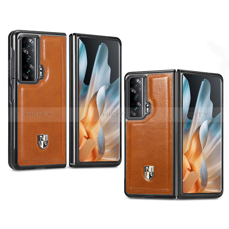 Funda Bumper Lujo Cuero y Plastico Mate Carcasa S05D para Huawei Honor Magic Vs Ultimate 5G