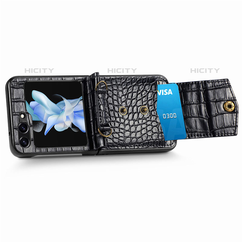 Funda Bumper Lujo Cuero y Plastico Mate Carcasa S05D para Samsung Galaxy Z Flip5 5G