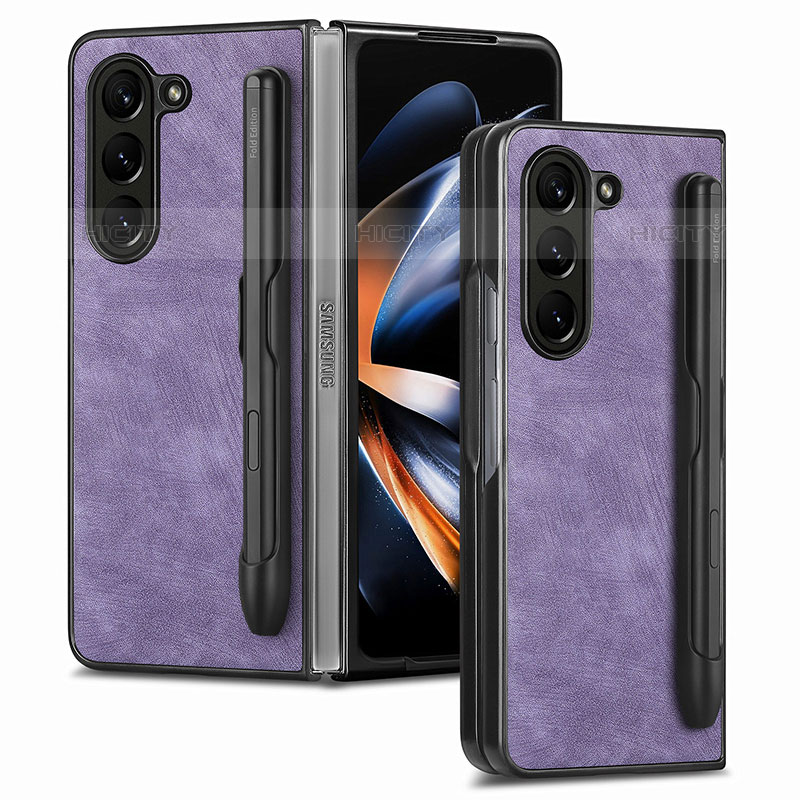 Funda Bumper Lujo Cuero y Plastico Mate Carcasa S05D para Samsung Galaxy Z Fold5 5G