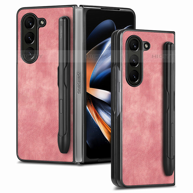 Funda Bumper Lujo Cuero y Plastico Mate Carcasa S05D para Samsung Galaxy Z Fold5 5G