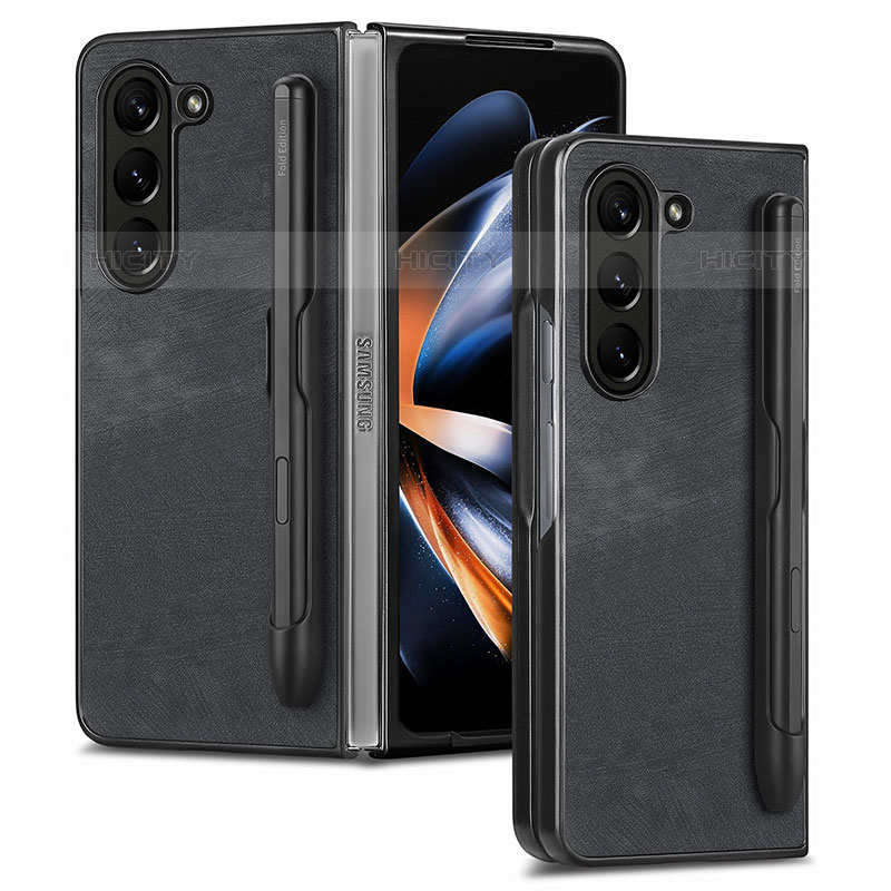 Funda Bumper Lujo Cuero y Plastico Mate Carcasa S05D para Samsung Galaxy Z Fold5 5G