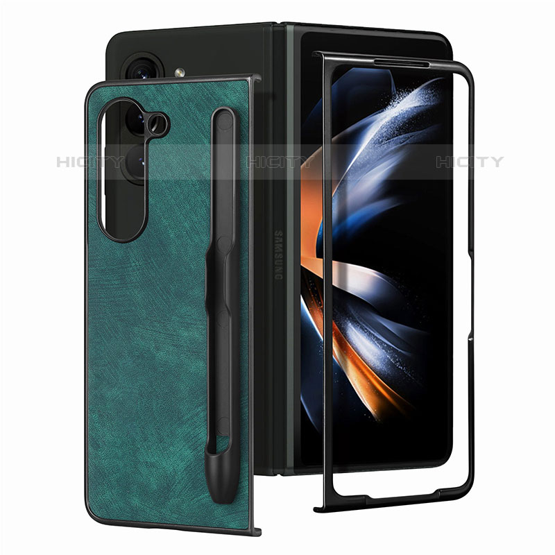 Funda Bumper Lujo Cuero y Plastico Mate Carcasa S06D para Samsung Galaxy Z Fold5 5G