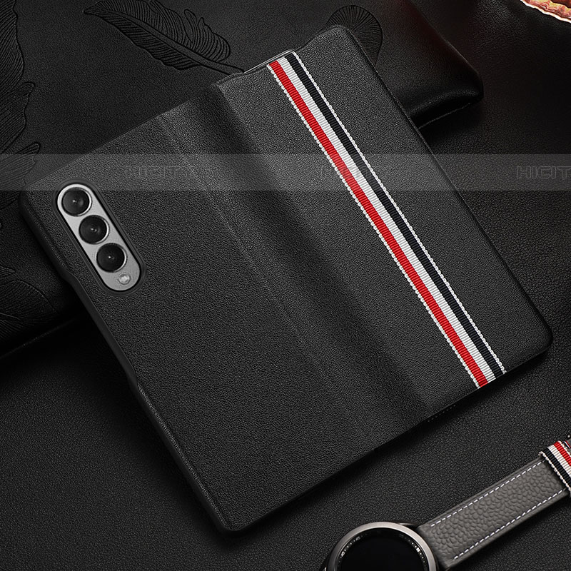 Funda Bumper Lujo Cuero y Plastico Mate Carcasa S07 para Samsung Galaxy Z Fold4 5G