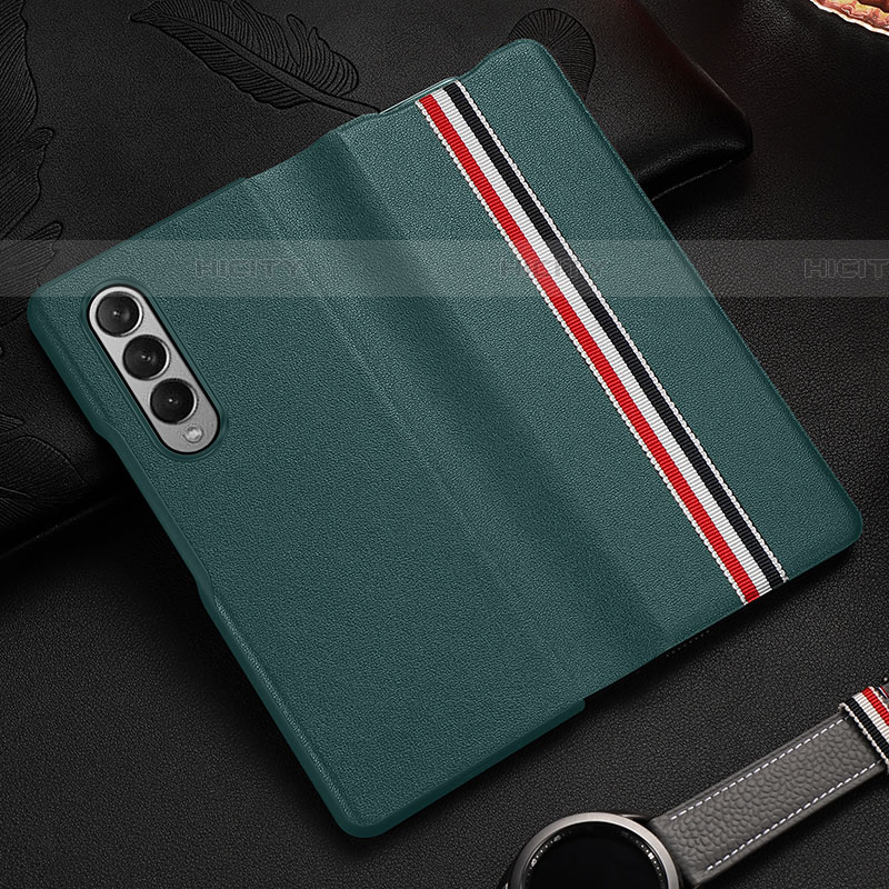 Funda Bumper Lujo Cuero y Plastico Mate Carcasa S07 para Samsung Galaxy Z Fold4 5G