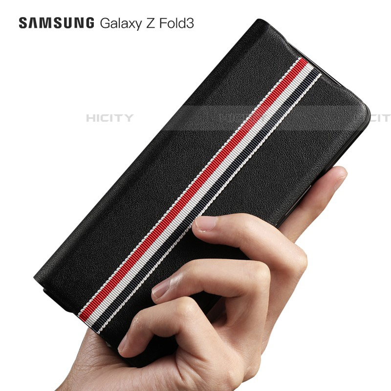 Funda Bumper Lujo Cuero y Plastico Mate Carcasa S07 para Samsung Galaxy Z Fold4 5G