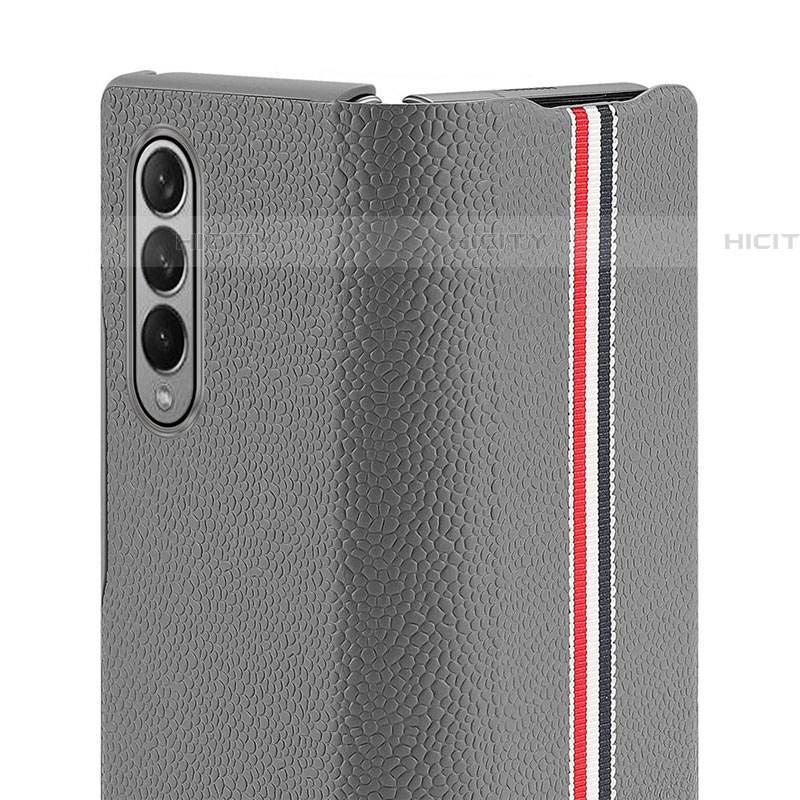 Funda Bumper Lujo Cuero y Plastico Mate Carcasa S07 para Samsung Galaxy Z Fold4 5G