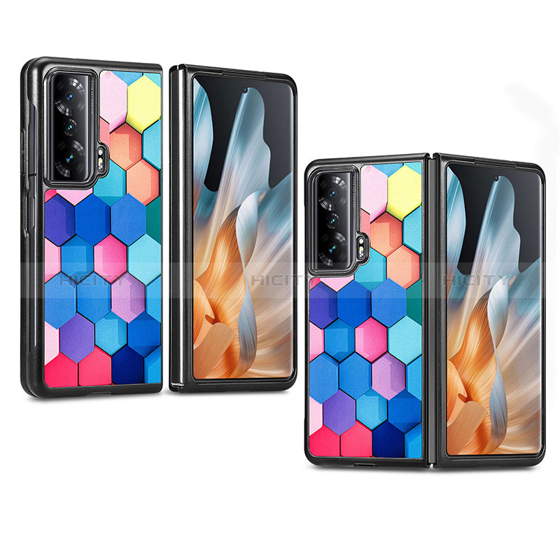 Funda Bumper Lujo Cuero y Plastico Mate Carcasa S08D para Huawei Honor Magic Vs 5G