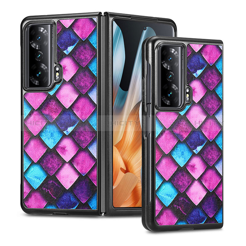 Funda Bumper Lujo Cuero y Plastico Mate Carcasa S08D para Huawei Honor Magic Vs 5G