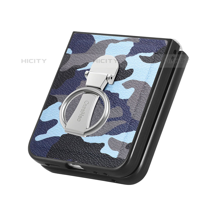 Funda Bumper Lujo Cuero y Plastico Mate Carcasa S08D para Samsung Galaxy Z Flip5 5G