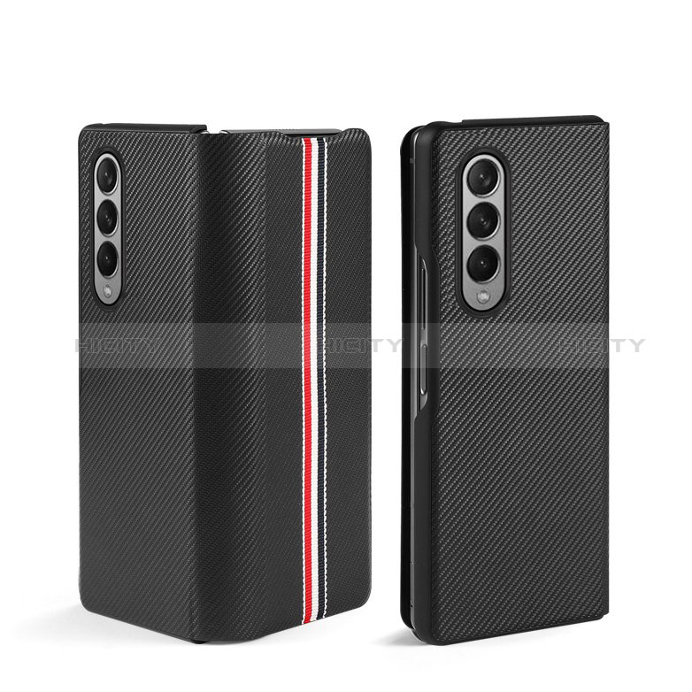 Funda Bumper Lujo Cuero y Plastico Mate Carcasa S09 para Samsung Galaxy Z Fold3 5G