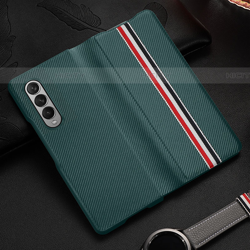 Funda Bumper Lujo Cuero y Plastico Mate Carcasa S09 para Samsung Galaxy Z Fold4 5G