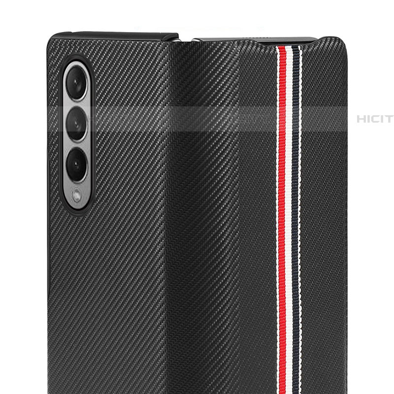 Funda Bumper Lujo Cuero y Plastico Mate Carcasa S09 para Samsung Galaxy Z Fold4 5G