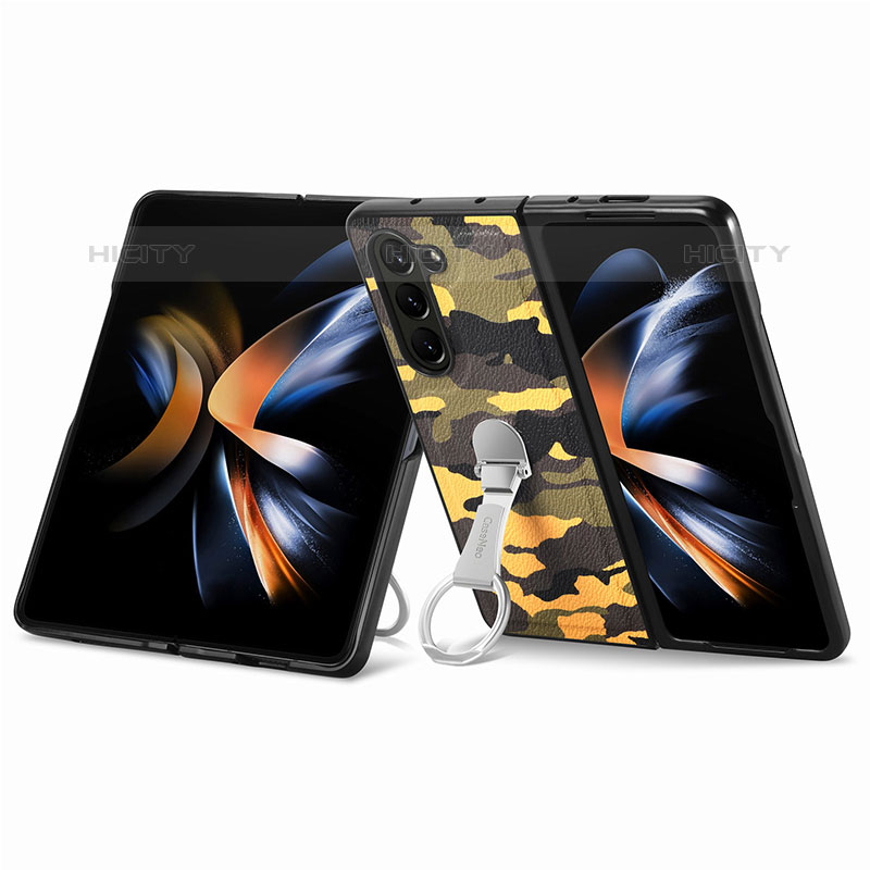 Funda Bumper Lujo Cuero y Plastico Mate Carcasa S09D para Samsung Galaxy Z Fold5 5G