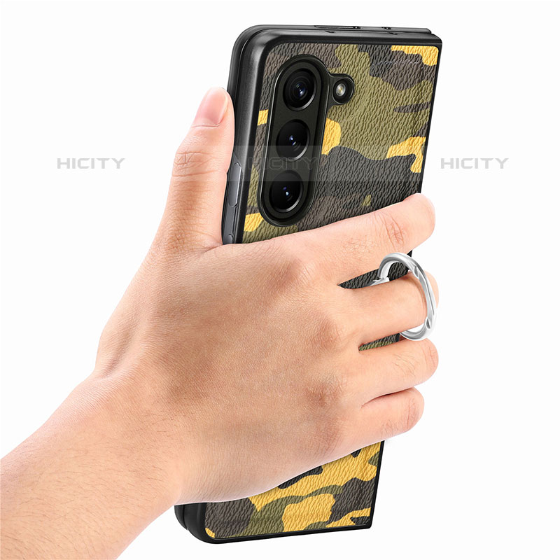 Funda Bumper Lujo Cuero y Plastico Mate Carcasa S09D para Samsung Galaxy Z Fold5 5G