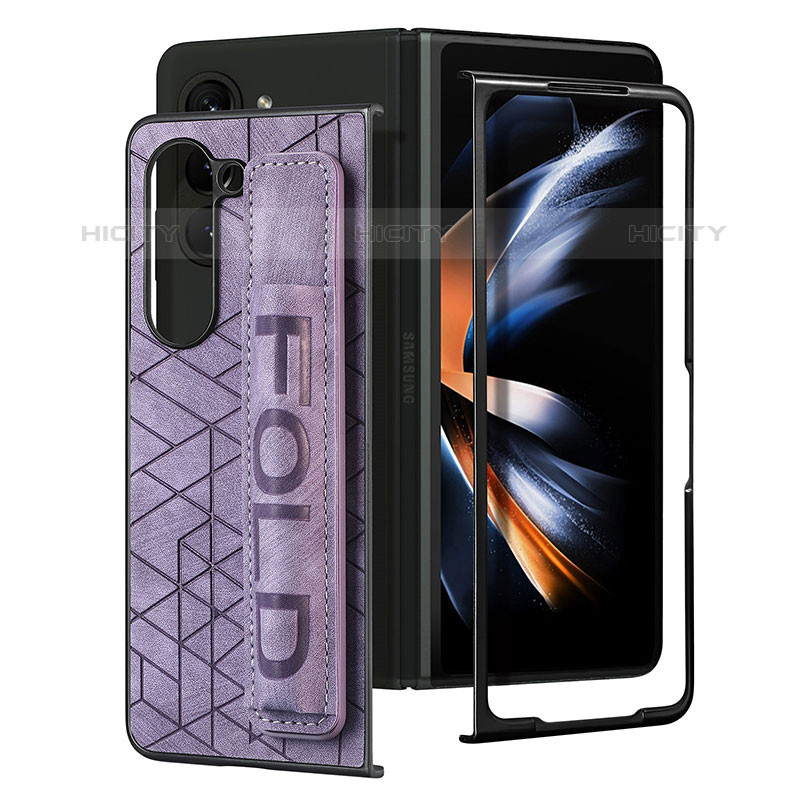 Funda Bumper Lujo Cuero y Plastico Mate Carcasa S12D para Samsung Galaxy Z Fold5 5G