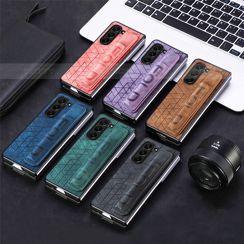 Funda Bumper Lujo Cuero y Plastico Mate Carcasa S12D para Samsung Galaxy Z Fold5 5G