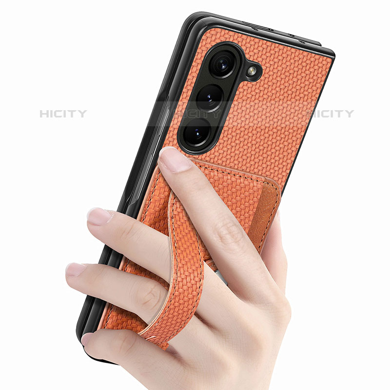 Funda Bumper Lujo Cuero y Plastico Mate Carcasa S14D para Samsung Galaxy Z Fold5 5G